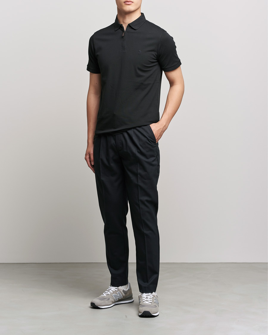 Uomini | Polo | Polo Ralph Lauren | Custom Slim Fit Half Zip Polo Black