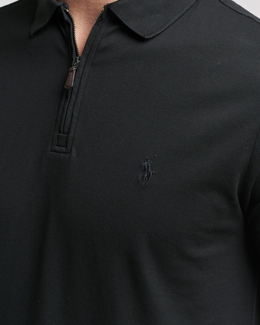 Uomini | Polo | Polo Ralph Lauren | Custom Slim Fit Half Zip Polo Black