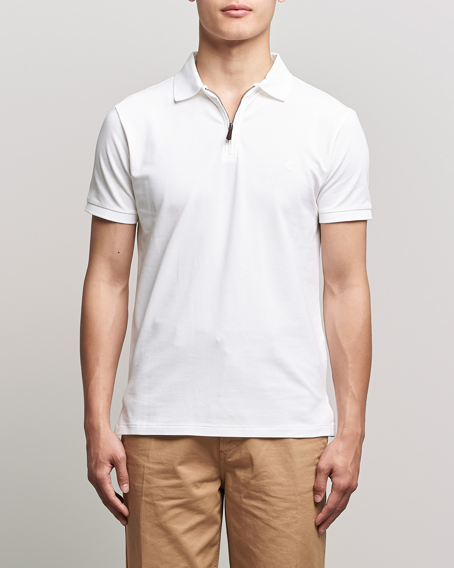 Uomini | Polo | Polo Ralph Lauren | Custom Slim Fit Half Zip Polo White
