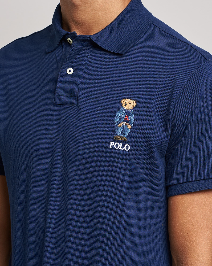 Uomini | Polo | Polo Ralph Lauren | Custom Slim Fit Denim Bear Polo Newport Navy