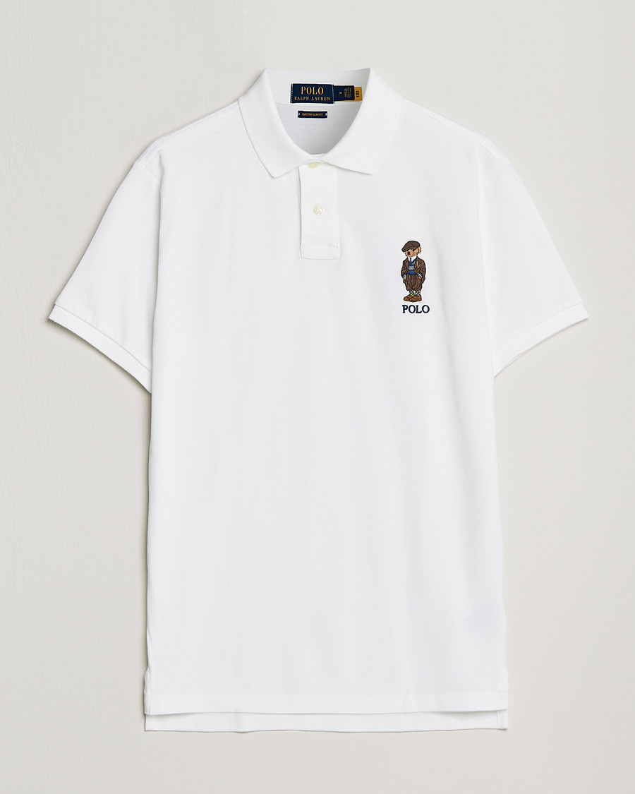 Uomini | Polo | Polo Ralph Lauren | Custom Slim Fit Denim Bear Polo White