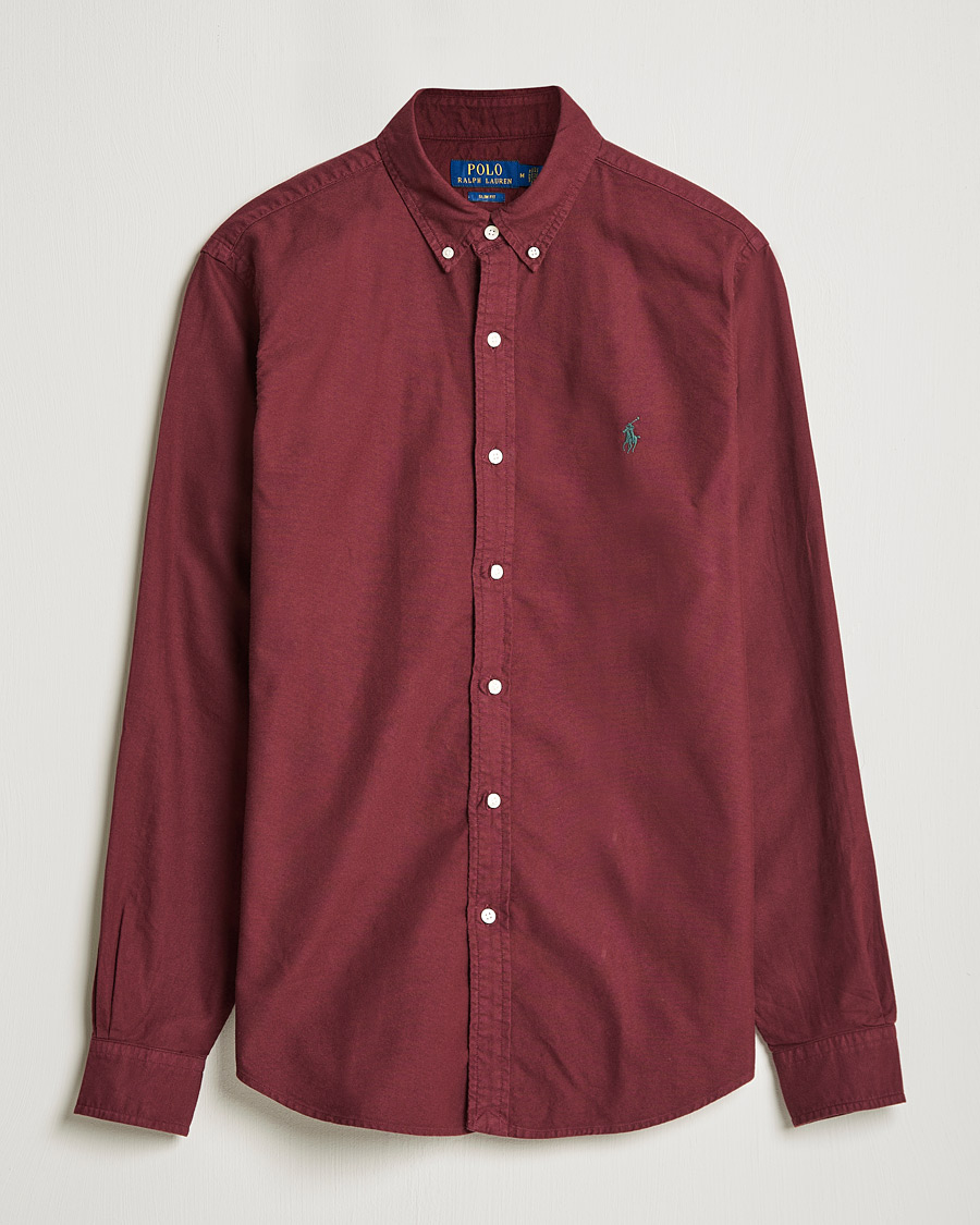 Uomini | Camicie | Polo Ralph Lauren | Slim Fit Garment Dyed Oxford Rich Ruby