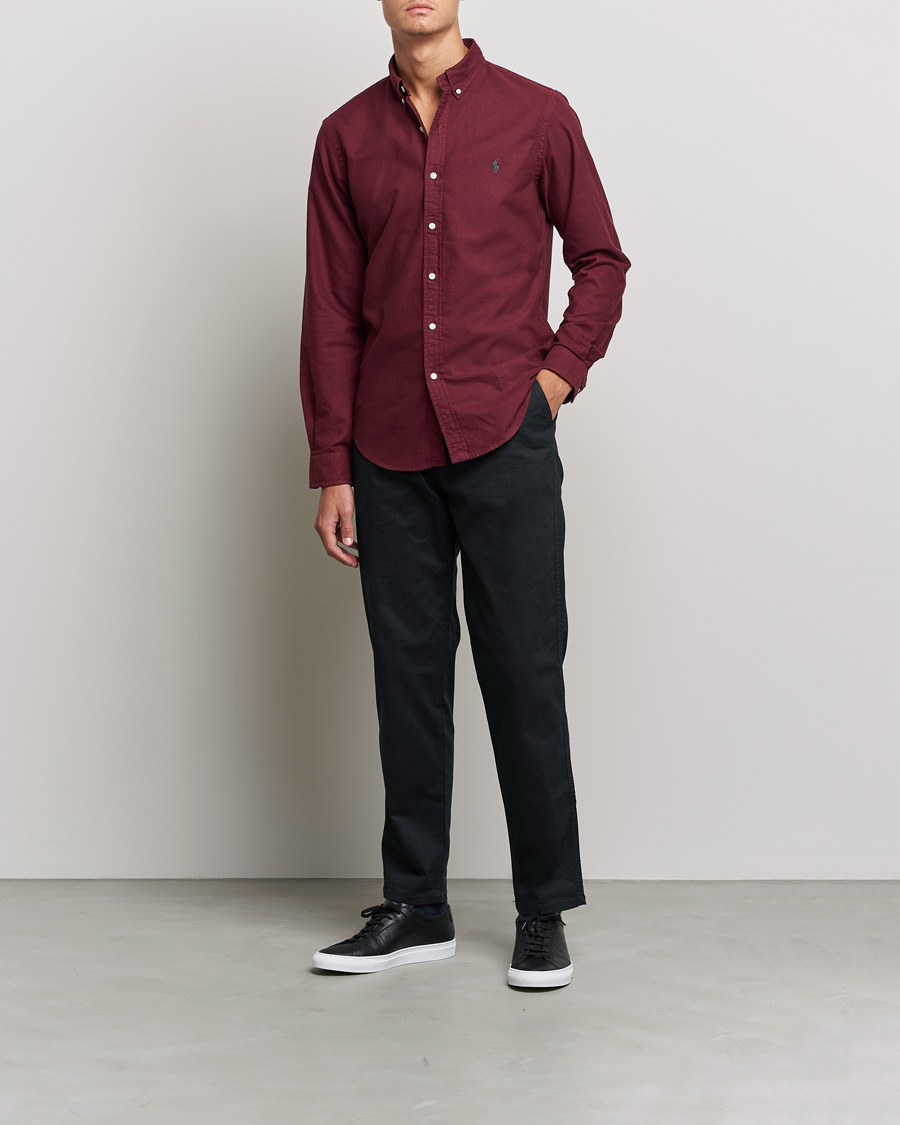 Uomini | Camicie | Polo Ralph Lauren | Slim Fit Garment Dyed Oxford Rich Ruby