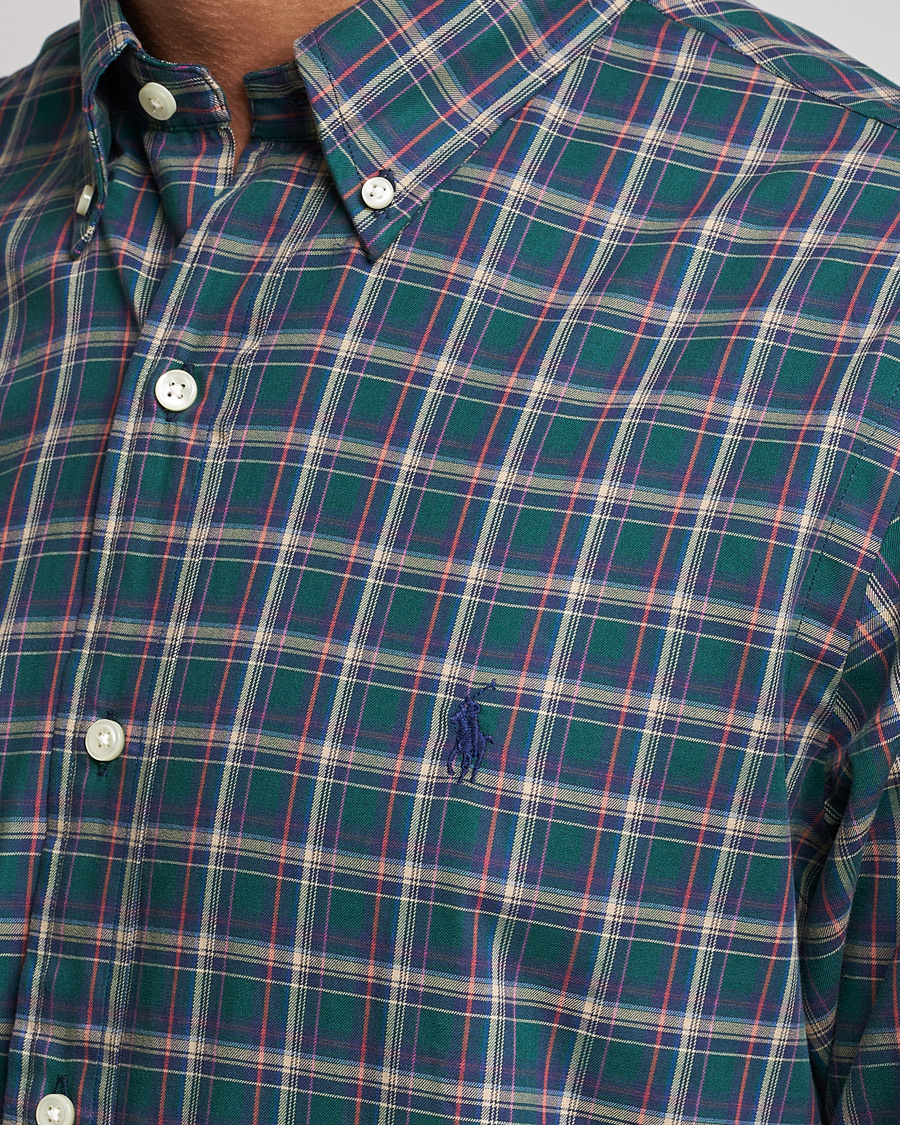 Uomini | Camicie | Polo Ralph Lauren | Custom Fit Twill Checked Shirt Green/Cream