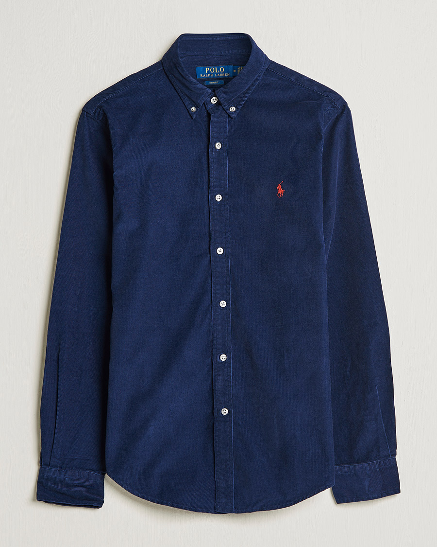 Uomini | Camicie | Polo Ralph Lauren | Slim Fit Corduroy Shirt Newport Navy