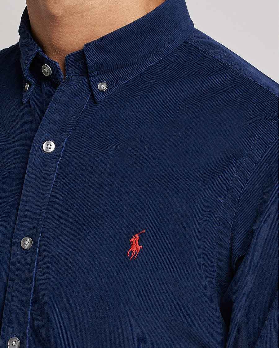 Uomini | Camicie | Polo Ralph Lauren | Slim Fit Corduroy Shirt Newport Navy