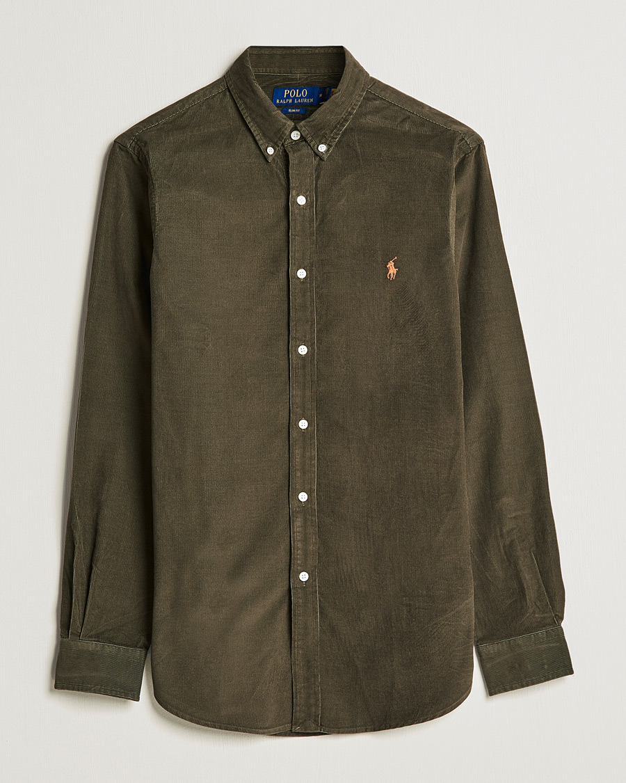 Uomini | Camicie | Polo Ralph Lauren | Slim Fit Corduroy Shirt Canopy Olive