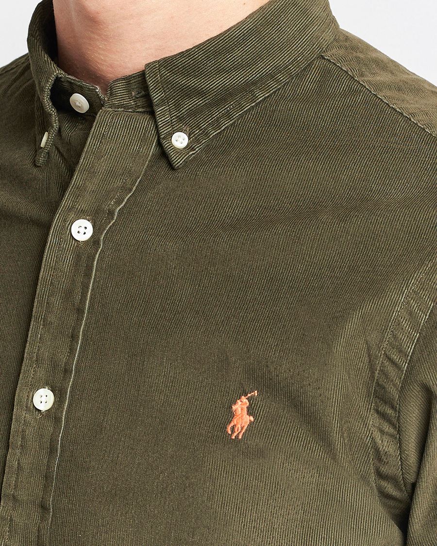 Uomini | Camicie | Polo Ralph Lauren | Slim Fit Corduroy Shirt Canopy Olive