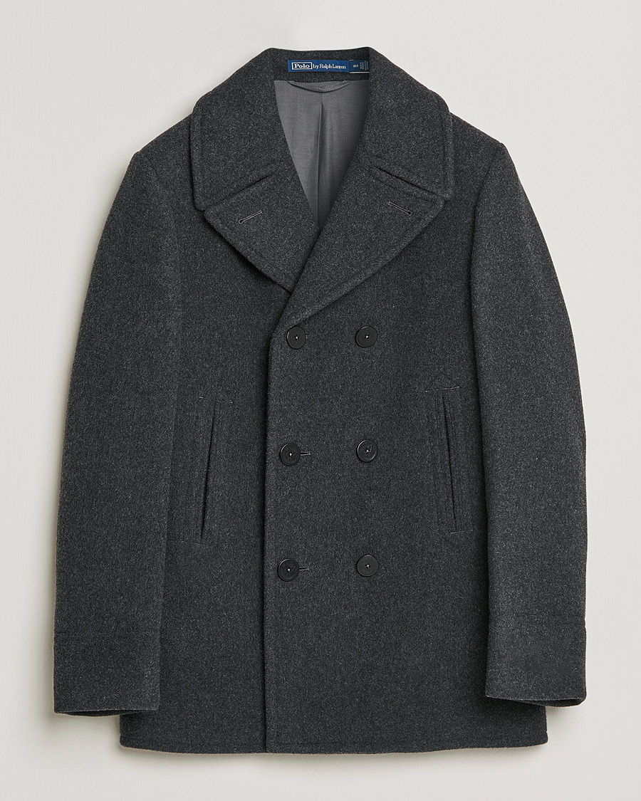 Uomini | Giacche | Polo Ralph Lauren | Wool Melton Peacoat Navy Charcoal