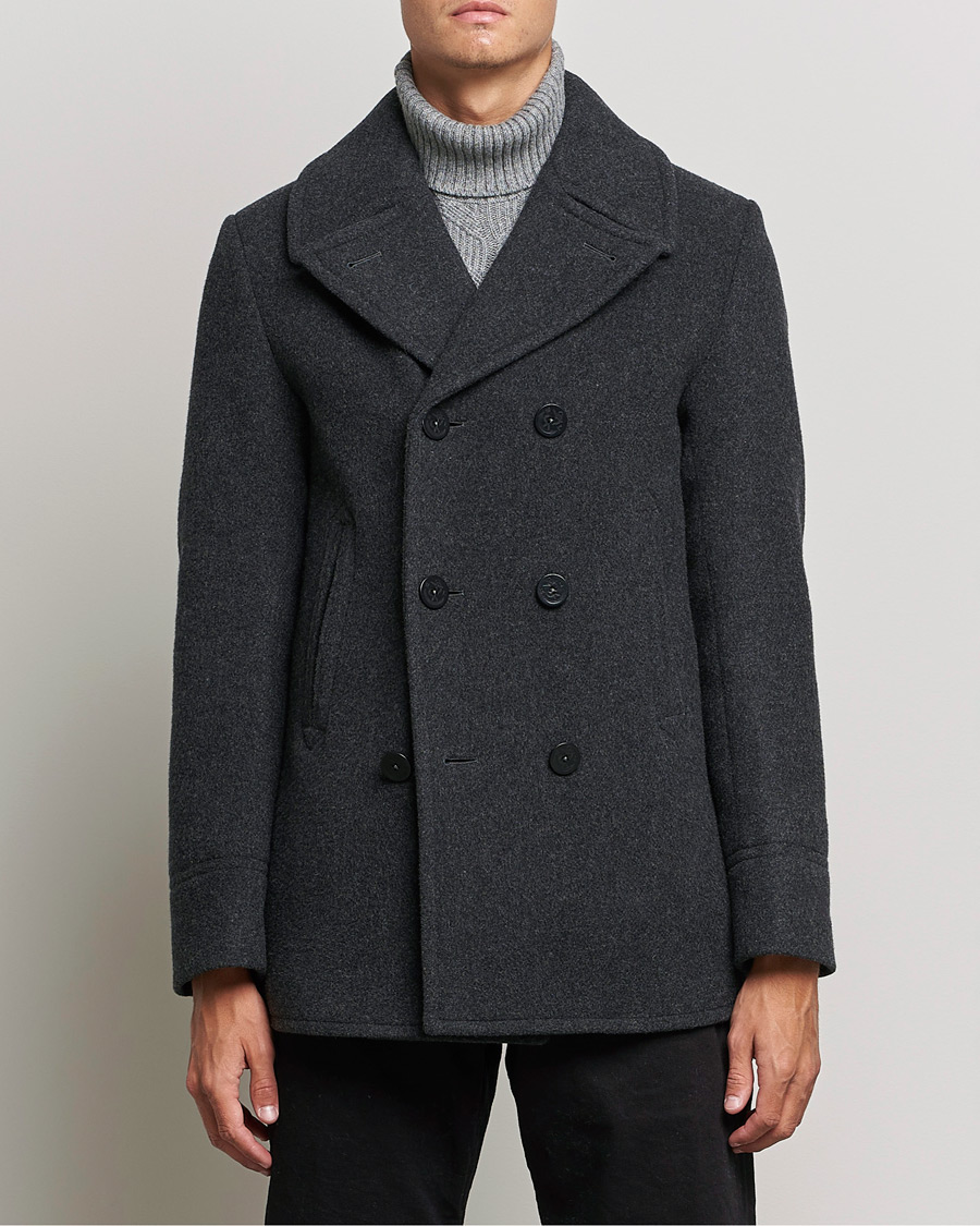 Uomini | Giacche | Polo Ralph Lauren | Wool Melton Peacoat Navy Charcoal