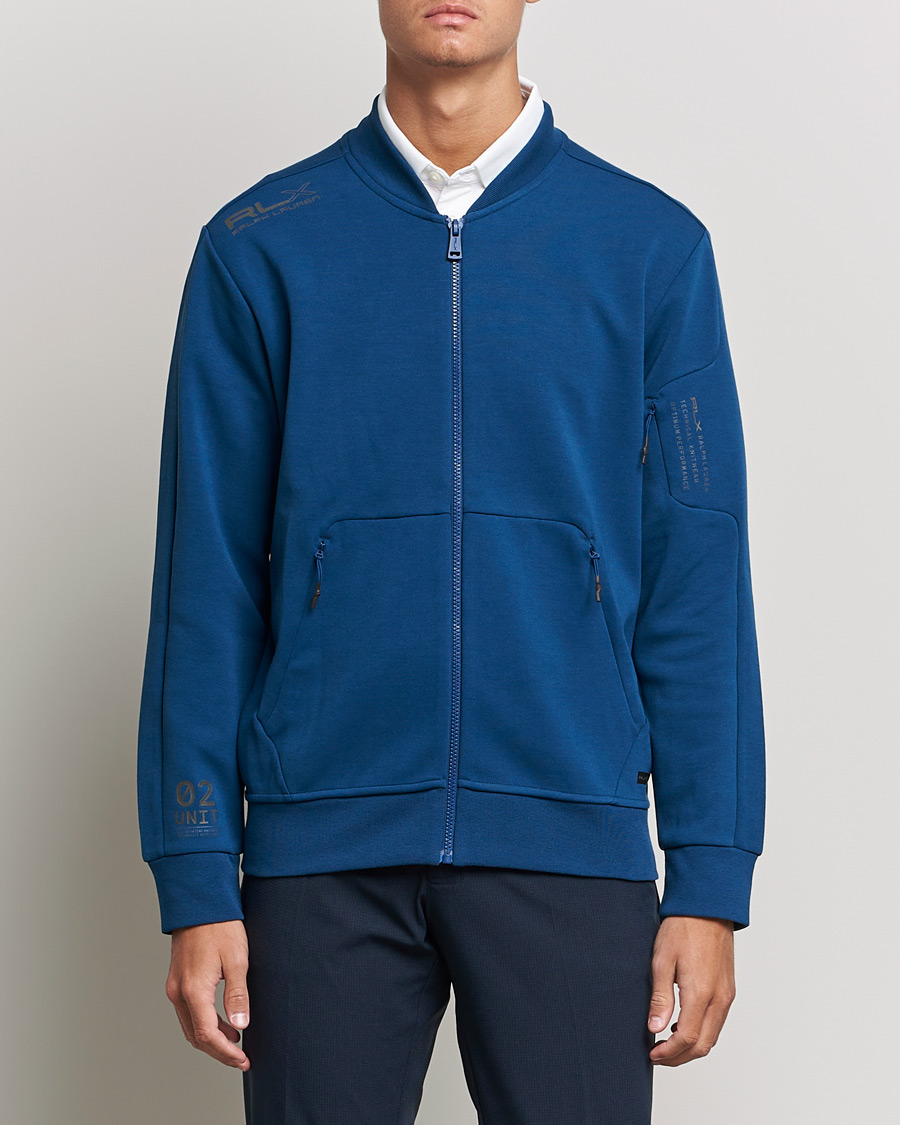 Uomini | Maglieria | RLX Ralph Lauren | Double Knit Full Zip Sweater Raleigh Blue