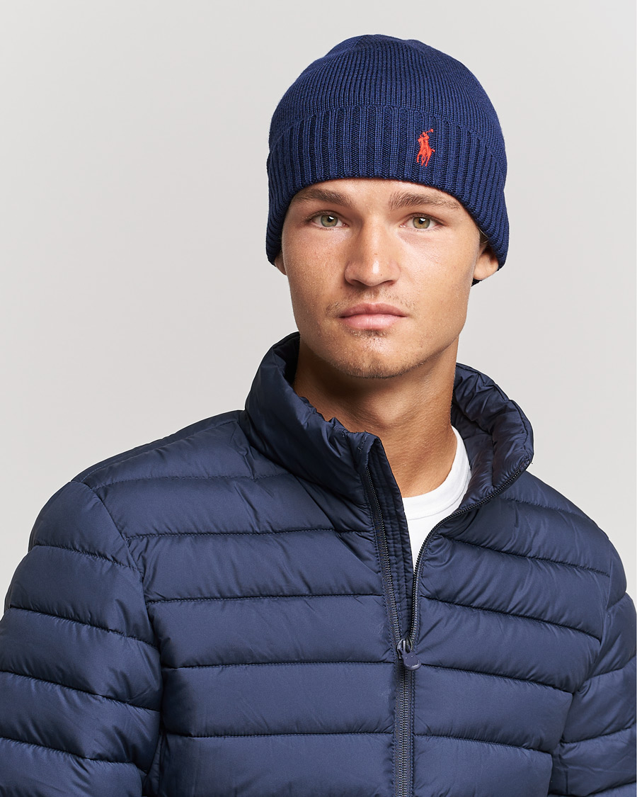 Uomini | Berretti | Polo Ralph Lauren | Merino Beanie Hunter Navy