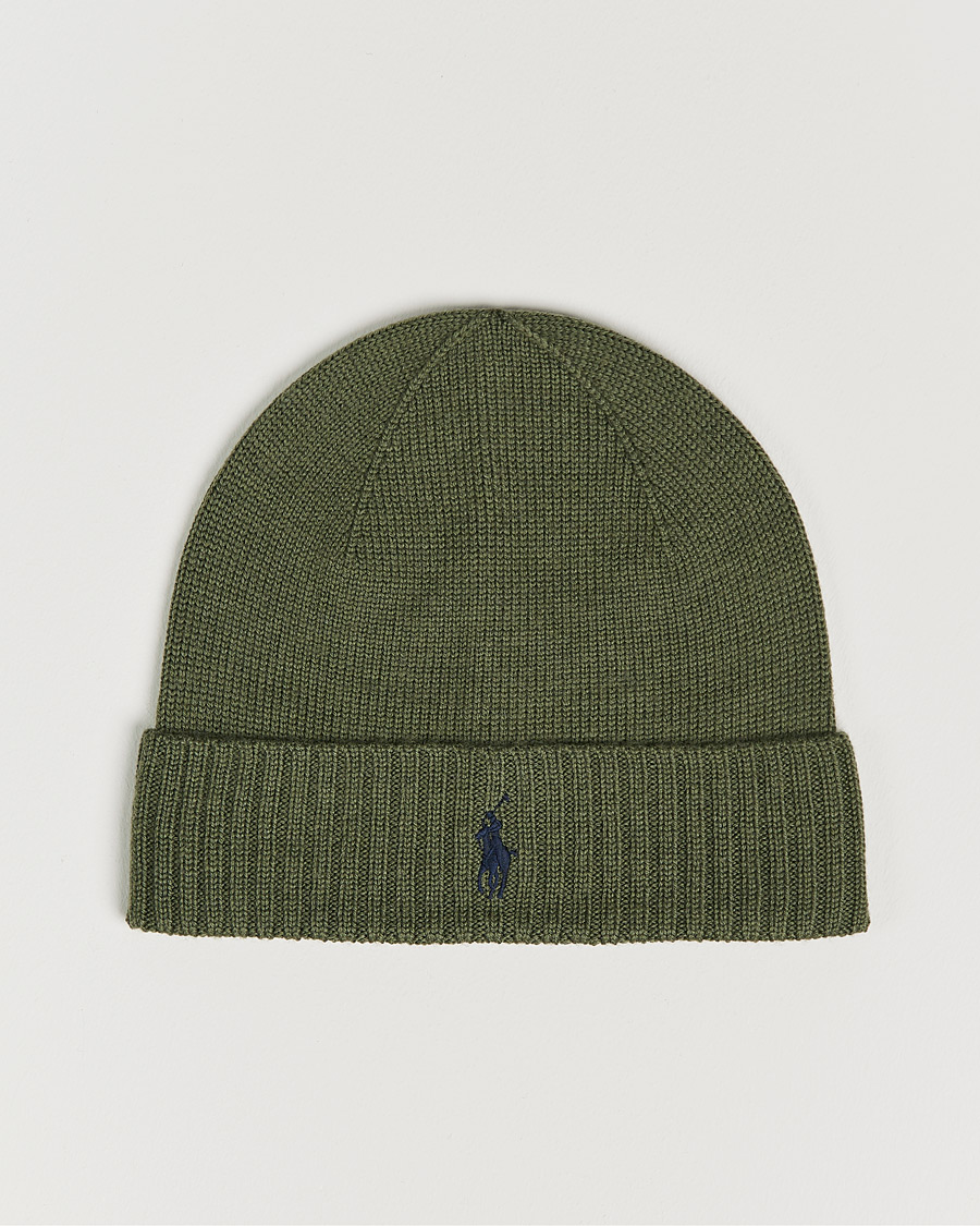 Uomini | Polo Ralph Lauren Merino Wool Beanie Army Olive Heather | Polo Ralph Lauren | Merino Wool Beanie Army Olive Heather