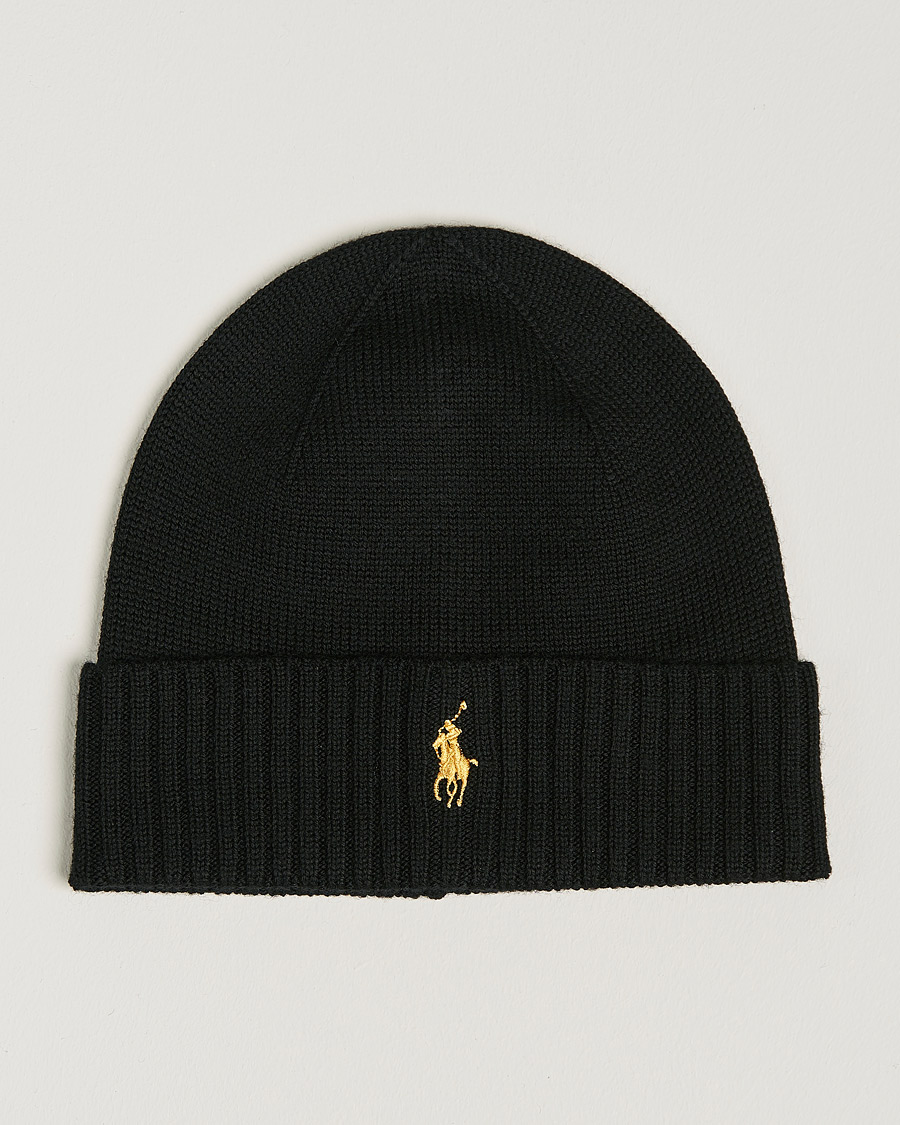 Uomini | Berretti | Polo Ralph Lauren | Merino Beanie Polo Black