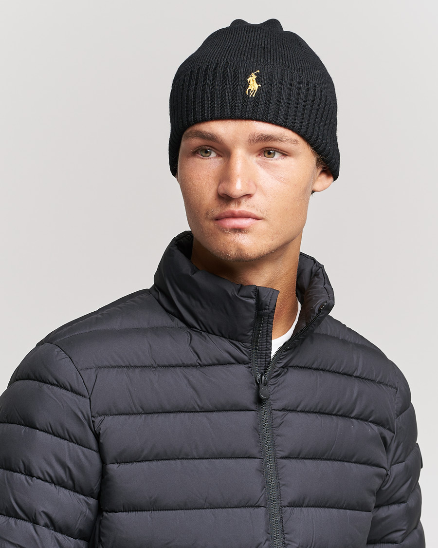 Uomini | Berretti | Polo Ralph Lauren | Merino Beanie Polo Black