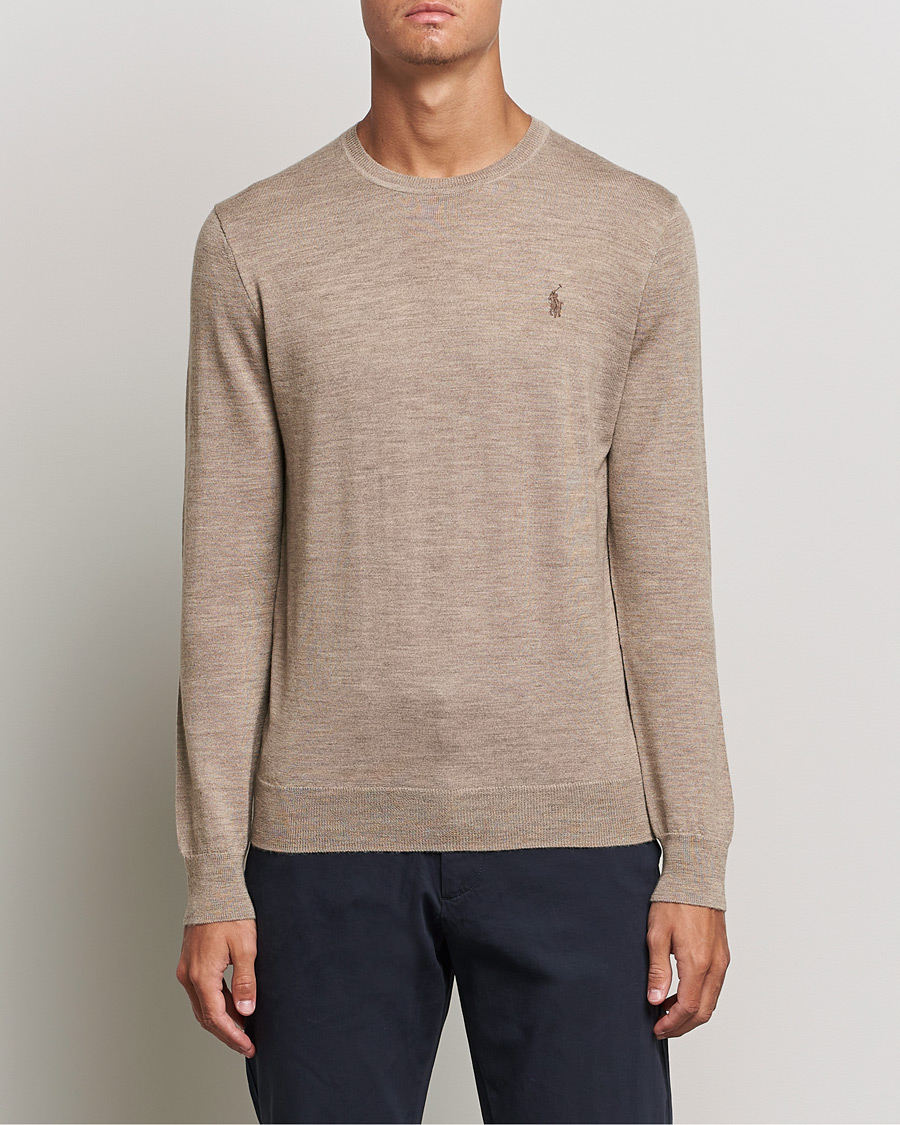 Uomini | Maglieria | Polo Ralph Lauren | Merino Crew Neck Pullover Light Walnut Heather