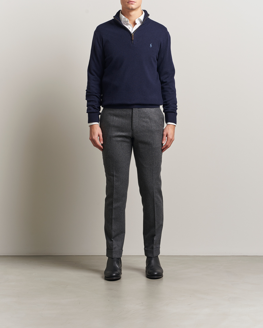 Uomini | Maglieria | Polo Ralph Lauren | Merino Half-Zip Sweater Hunter Navy