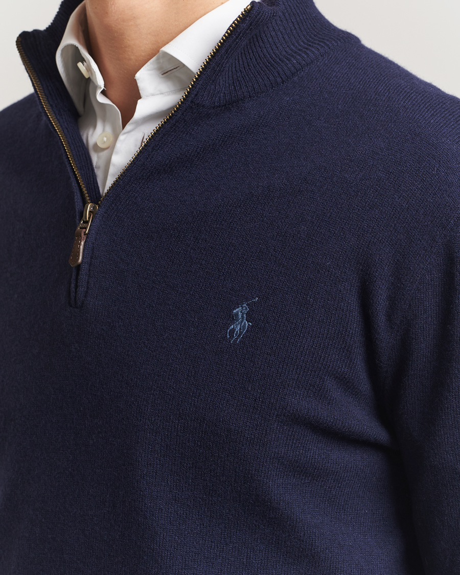 Uomini | Maglieria | Polo Ralph Lauren | Merino Half-Zip Sweater Hunter Navy