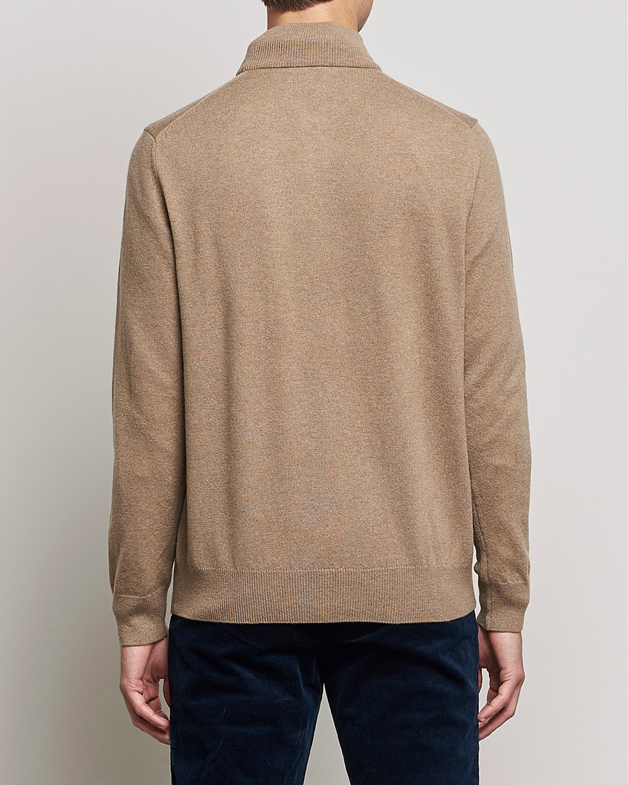 Uomini | Maglieria | Polo Ralph Lauren | Merino Half Zip Sweater Honey Brown Heather