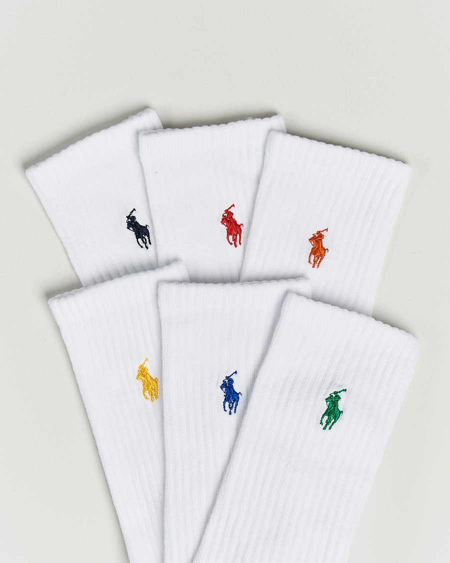 Uomini | Biancheria intima | Polo Ralph Lauren | 6-Pack Cotton Crew Socks White