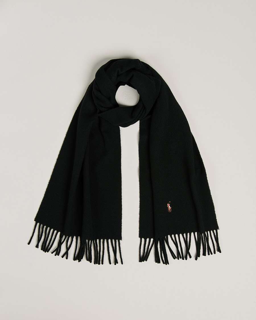 Uomini | Polo Ralph Lauren Signature Wool Scarf Black | Polo Ralph Lauren | Signature Wool Scarf Black