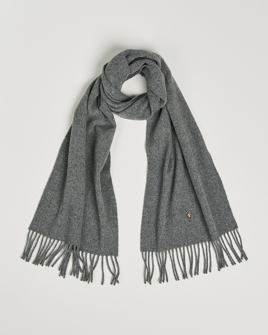 Uomini | Polo Ralph Lauren Signature Wool Scarf Fawn Grey Heather | Polo Ralph Lauren | Signature Wool Scarf Fawn Grey Heather