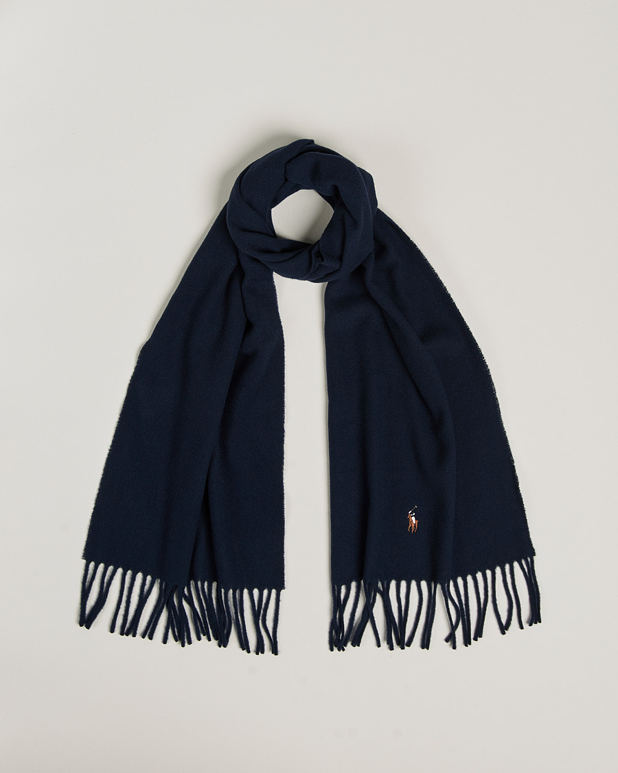Uomini | Polo Ralph Lauren Signature Wool Scarf Hunter Navy | Polo Ralph Lauren | Signature Wool Scarf Hunter Navy
