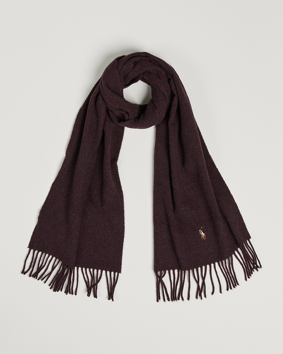 Uomini | Polo Ralph Lauren Signature Wool Scarf Aged Wine Heather | Polo Ralph Lauren | Signature Wool Scarf Aged Wine Heather