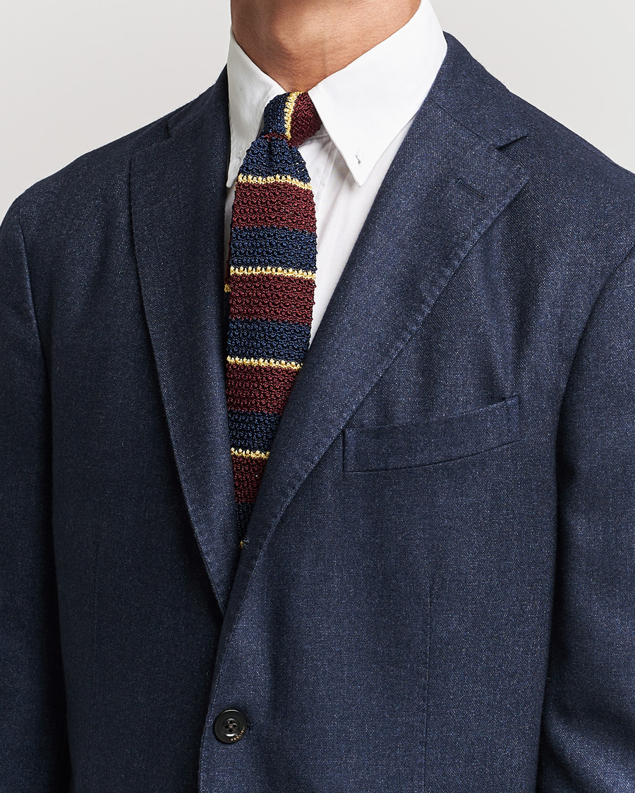 Uomini | Cravatte | Polo Ralph Lauren | Polo Ralph LaurenRegim Knitted TieWine/Navy/Gold