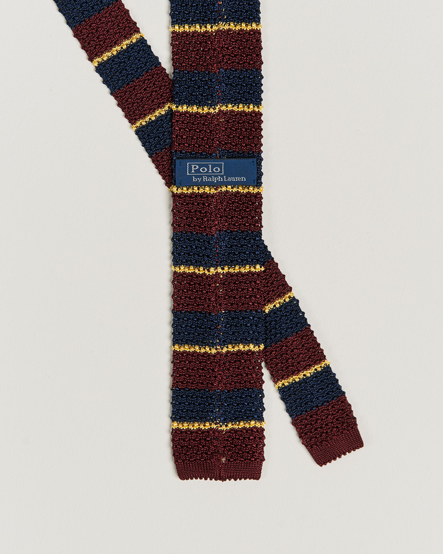 Uomini | Cravatte | Polo Ralph Lauren | Polo Ralph LaurenRegim Knitted TieWine/Navy/Gold