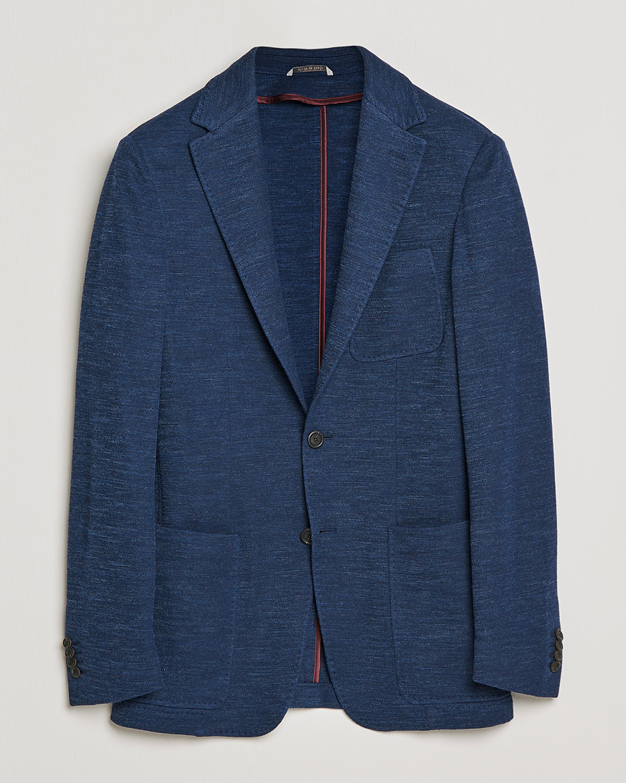 Uomini | Blazers | Canali | Structured Wool Jersey Jacket Dark Blue