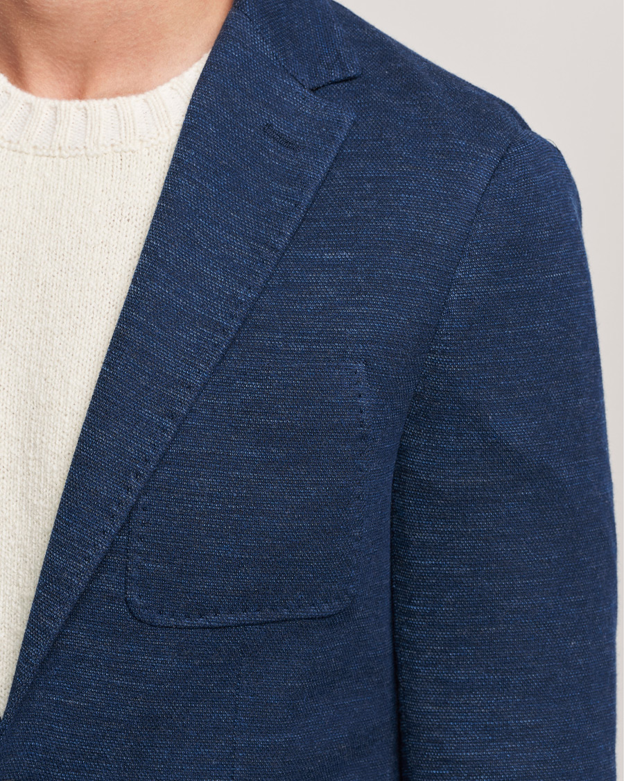 Uomini | Blazers | Canali | Structured Wool Jersey Jacket Dark Blue