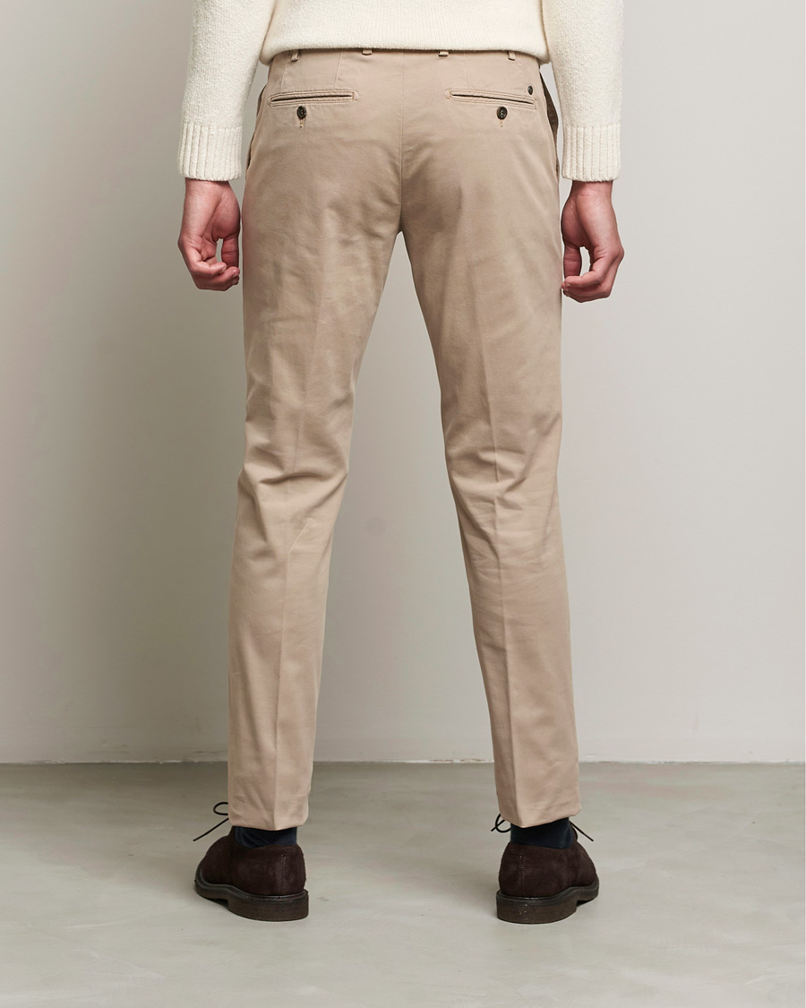 Uomini | Pantaloni | Canali | Slim Fit Twill Cotton Chinos Beige