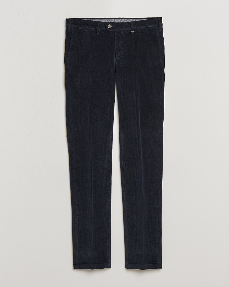 Uomini | Pantaloni | Canali | Slim Fit Corduroy Trousers Navy