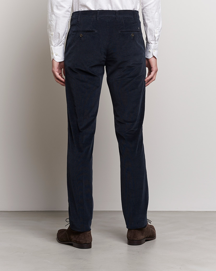 Uomini | Pantaloni | Canali | Slim Fit Corduroy Trousers Navy