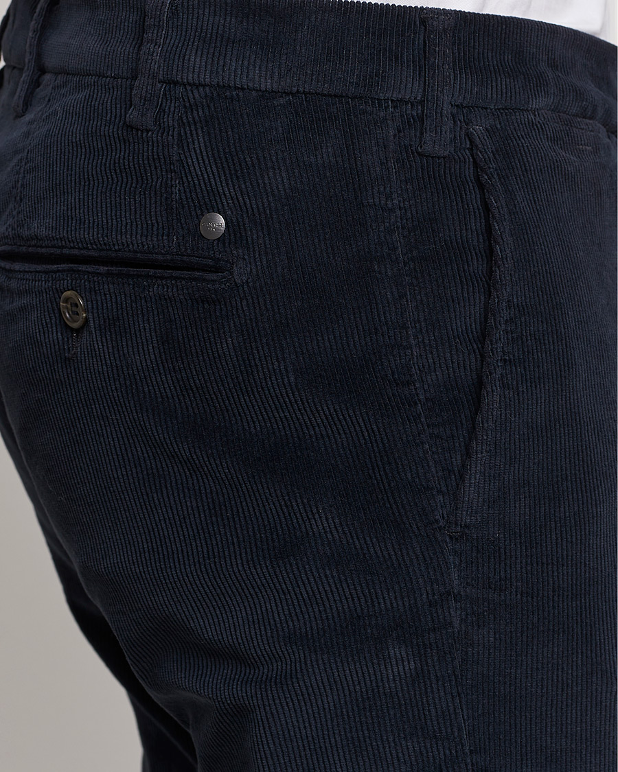 Uomini | Pantaloni | Canali | Slim Fit Corduroy Trousers Navy
