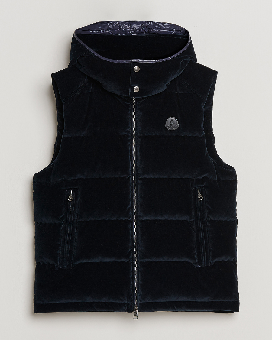 Uomini | Giacche | Moncler | Vexin Velvet Down Vest Dark Blue