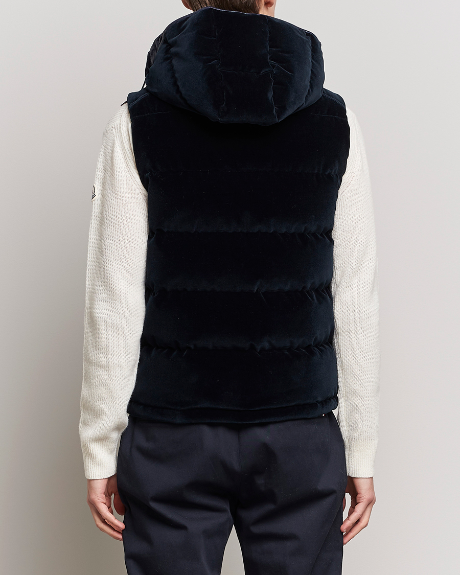 Uomini | Giacche | Moncler | Vexin Velvet Down Vest Dark Blue