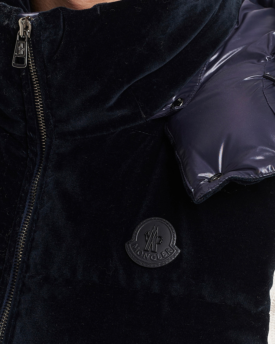 Uomini | Giacche | Moncler | Vexin Velvet Down Vest Dark Blue