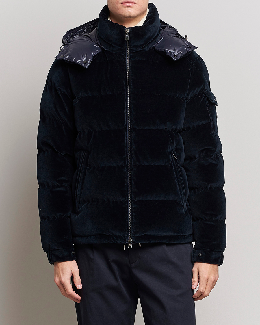 Uomini | Giacche | Moncler | Armorique Velvet Down Jacket Navy
