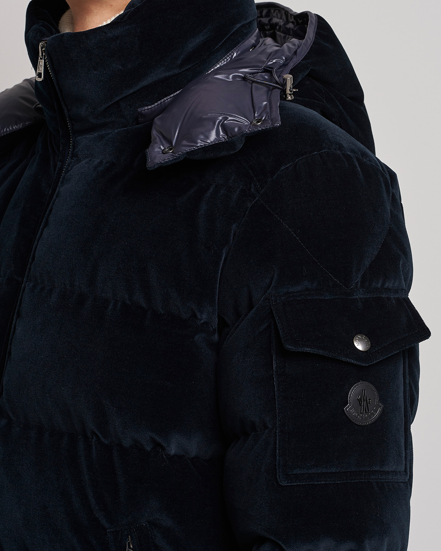 Uomini | Giacche | Moncler | Armorique Velvet Down Jacket Navy
