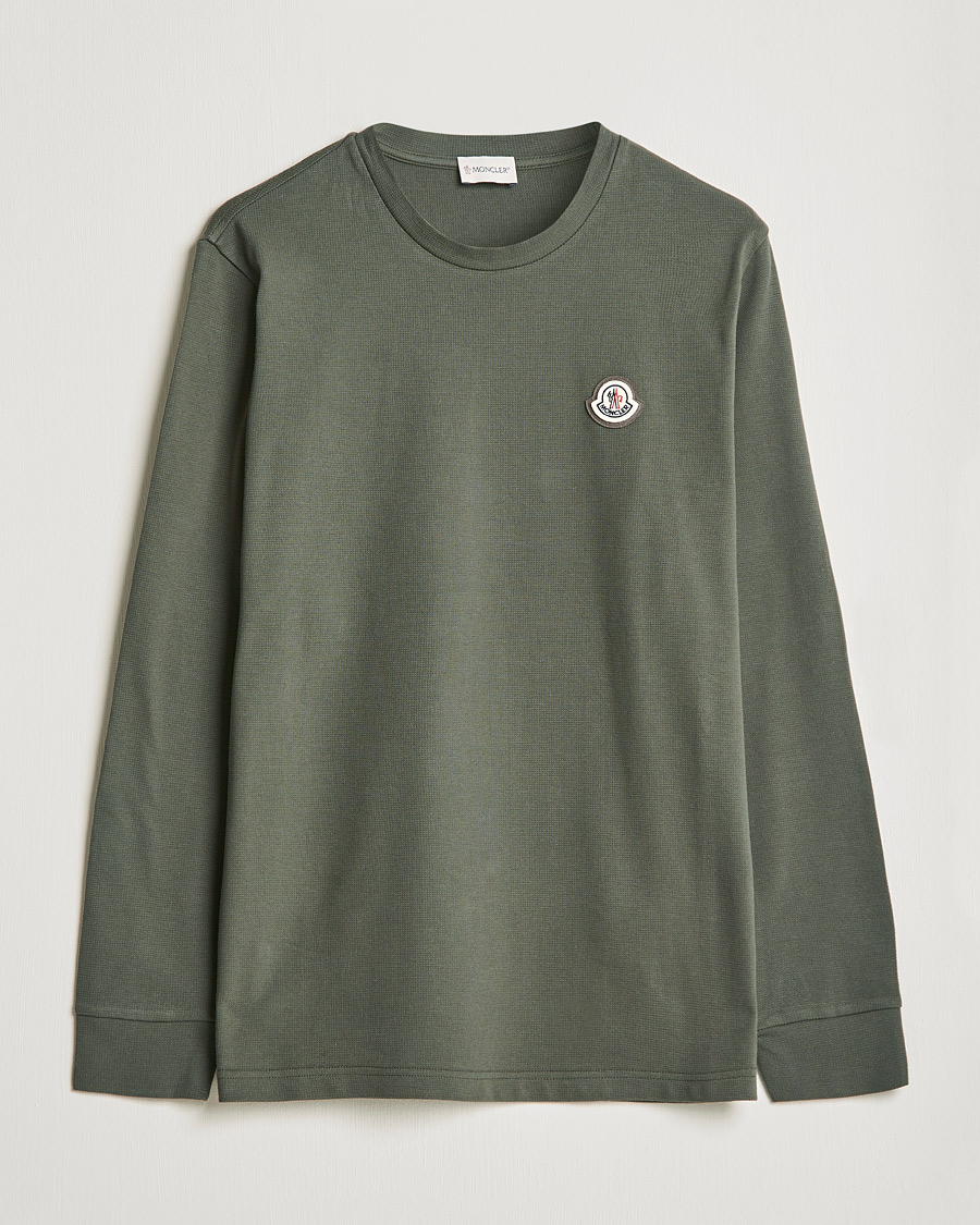 Uomini | T-shirt | Moncler | Long Sleeve Logo Patch T-Shirt Grey