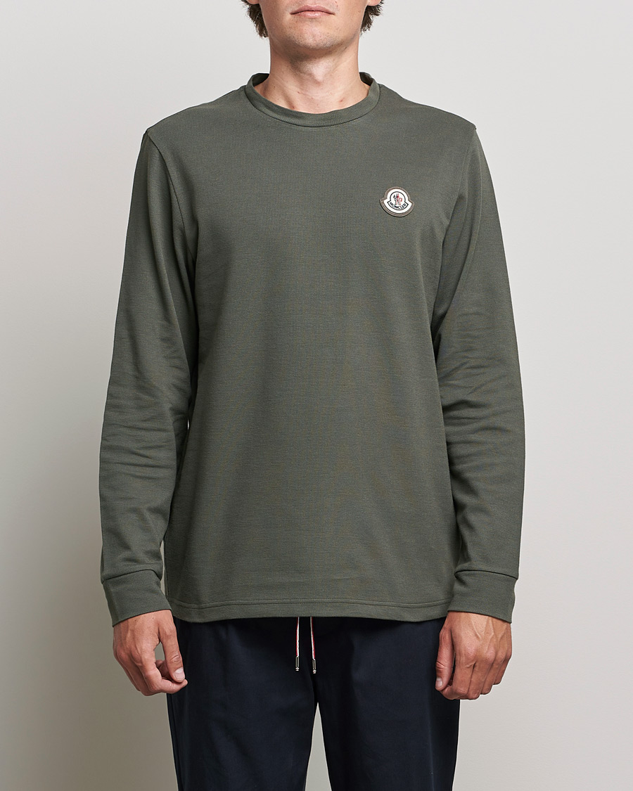 Uomini | T-shirt | Moncler | Long Sleeve Logo Patch T-Shirt Grey