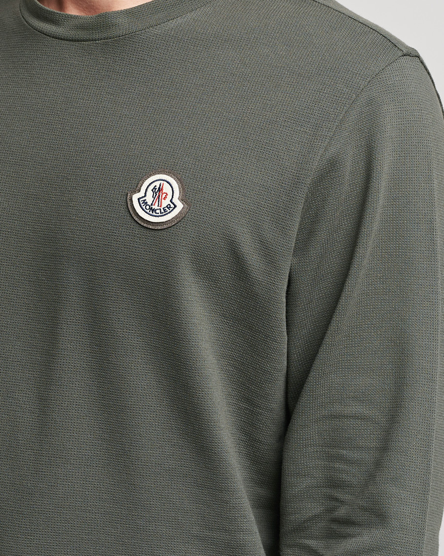 Uomini | T-shirt | Moncler | Long Sleeve Logo Patch T-Shirt Grey