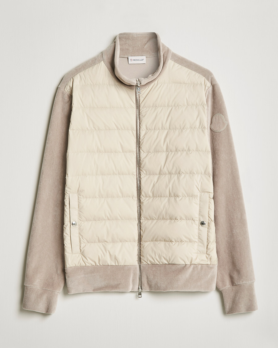 Uomini | Maglieria | Moncler | Corduroy Zip Cardigan Light Beige
