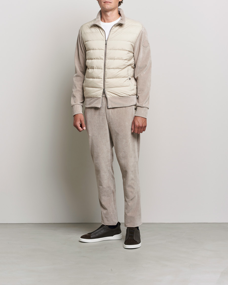 Uomini | Maglieria | Moncler | Corduroy Zip Cardigan Light Beige