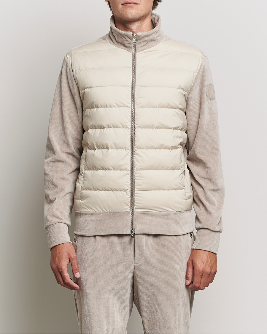 Uomini | Maglieria | Moncler | Corduroy Zip Cardigan Light Beige