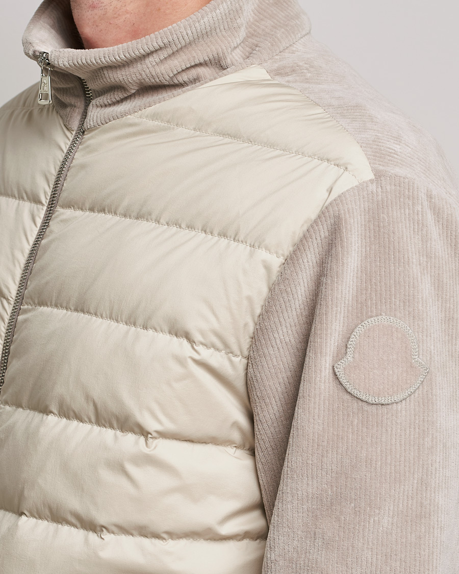 Uomini | Maglieria | Moncler | Corduroy Zip Cardigan Light Beige