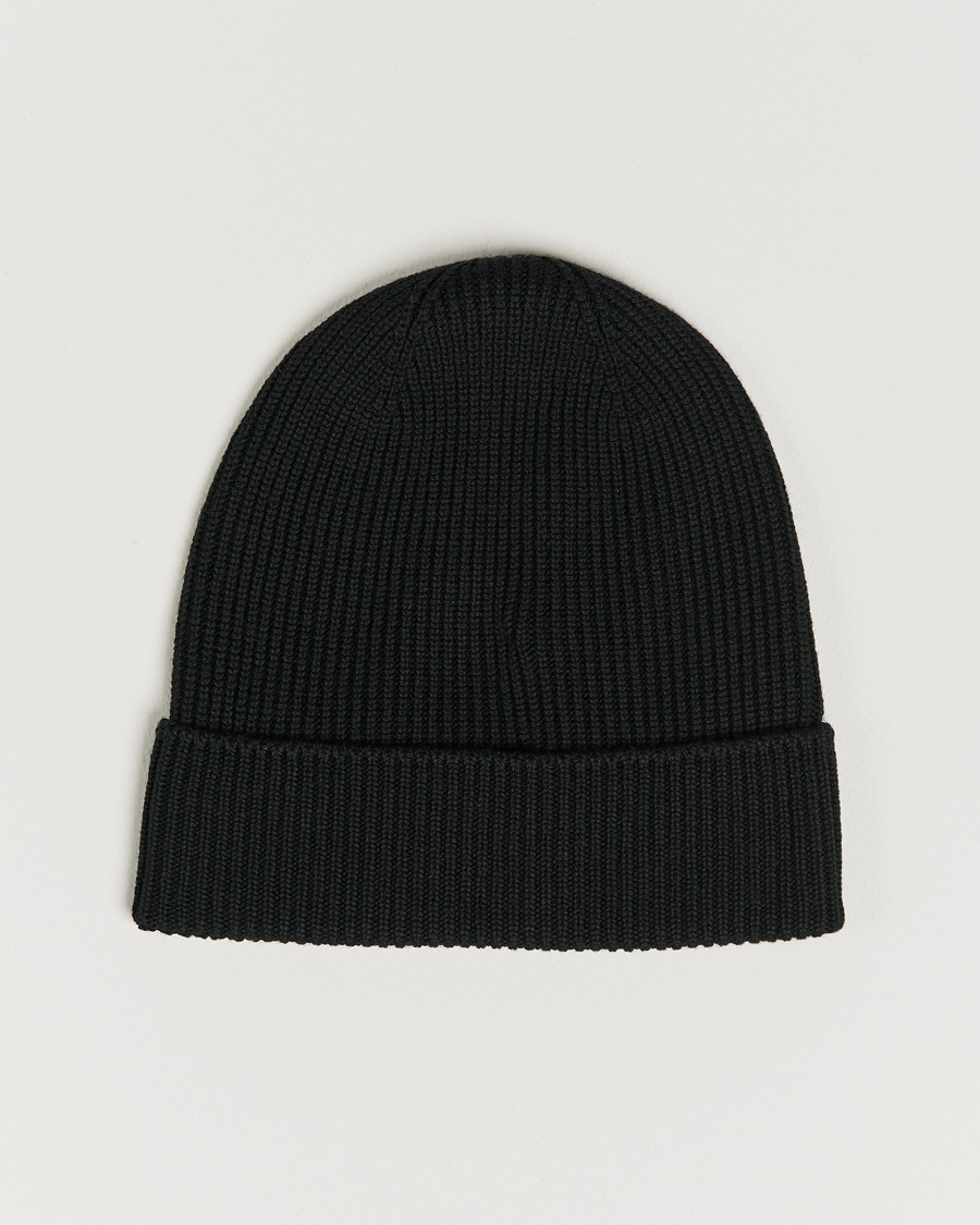 Uomini | Moncler Rib Wool Beanie Black | Moncler | Rib Wool Beanie Black