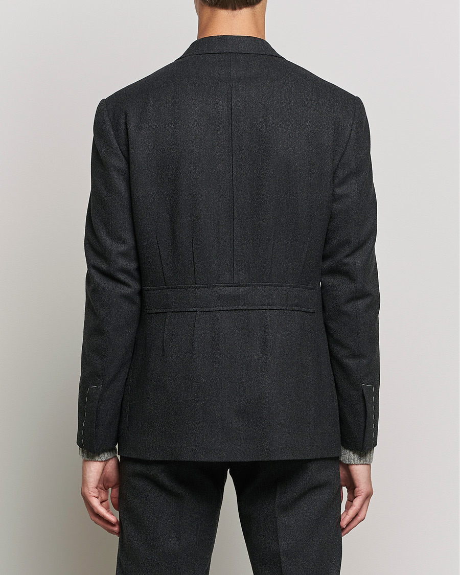 Uomini | Blazers | Ralph Lauren Purple Label | Double Breasted Flannel Sportcoat Dark Grey